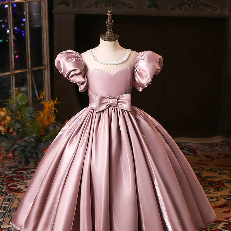 Baby Girl Birthday Party Pearl Tulle Puff Sleeve Princess Dress Baby Girl Birthday Party Pearl Tulle Puff Sleeve Princess Dress