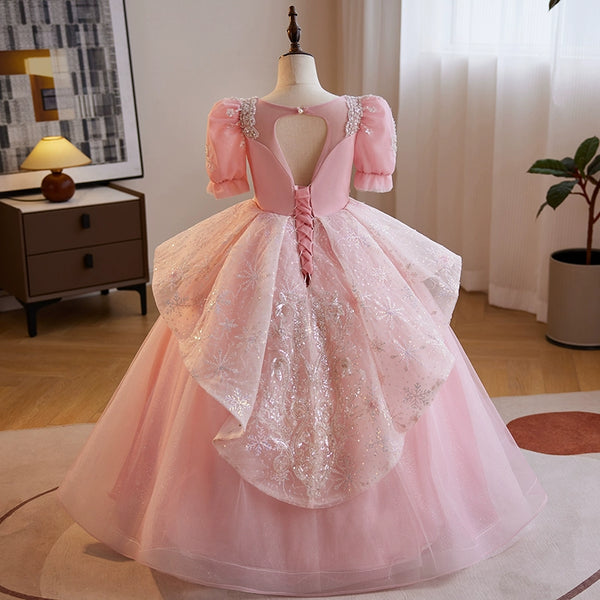 Baby Girls Trailing Formal Dress  Girls Wedding Princess Dress