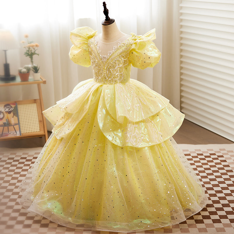 Toddler Birthday Party Dress Little Girl's Sequins Prom Princess Dresses