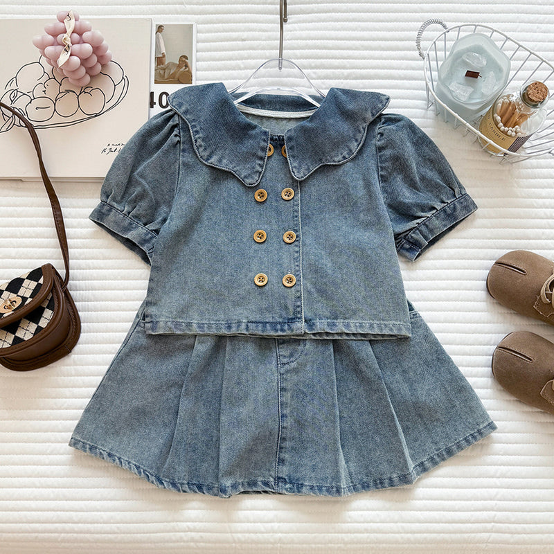 Girl New Summer School Outfit Girls Comfortable Two-piece Set