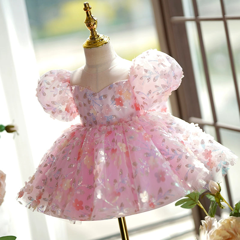 Cute Baby Girls Flower Formal Dresses Toddler Birthday Pageant Dresses