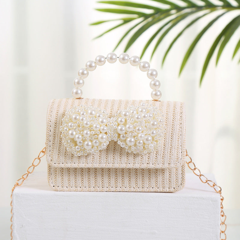 Cute Children's Crossbody Pearl Bow-knot Fashion Bag