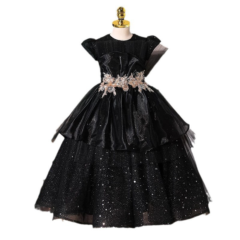 Girls Birthday Princess Dress Black Children Party Dress Girls Birthday Princess Dress Black Children Party Dress