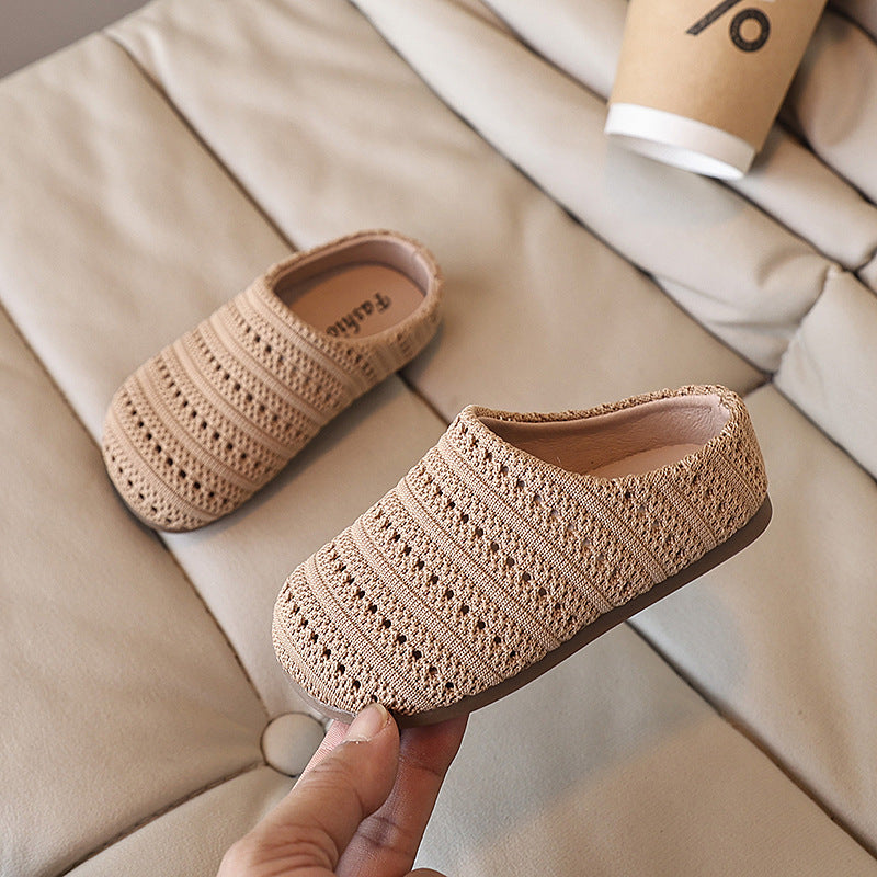 Girls' Woven Toe Summer New Beach Shoes Slip-on Sandals