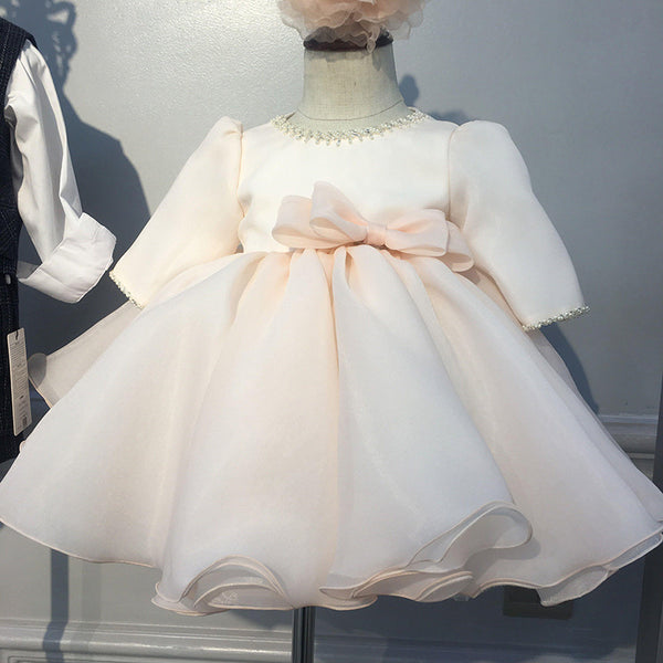 Sweet Baby Girls Doll Collar Pageant Dress Toddler Birthday Costume Princess Dress