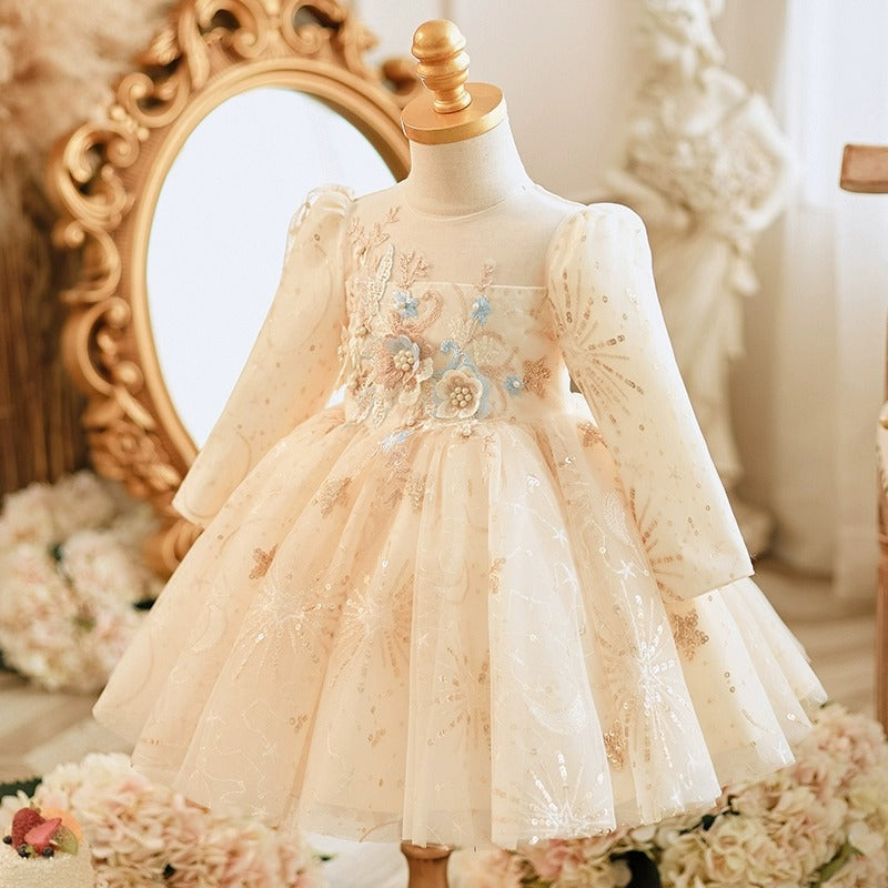 baby girl long sleeve dress Baby Long Sleeve Poplin Bow Collar Dress & Bloomers Set