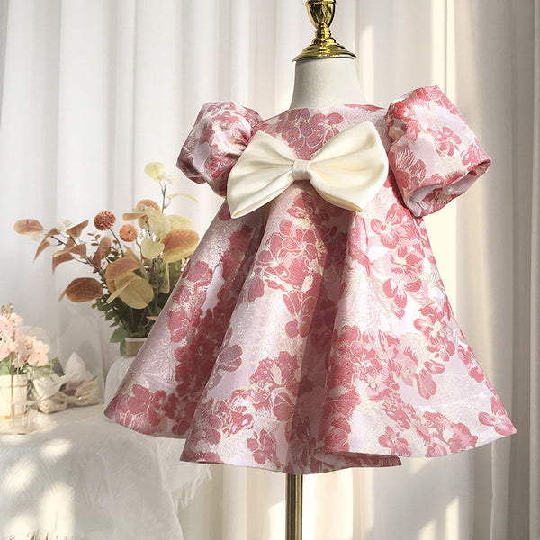Baby Girl First Communion Girl Birthday Party Pageant Flower Bowknot Dress