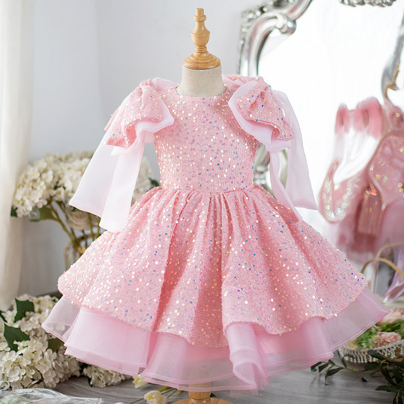 Elegant Baby Pink Sequin Princess Dress Toddler Formal Dresses Elegant Baby Pink Sequin Princess Dress Toddler Formal Dresses