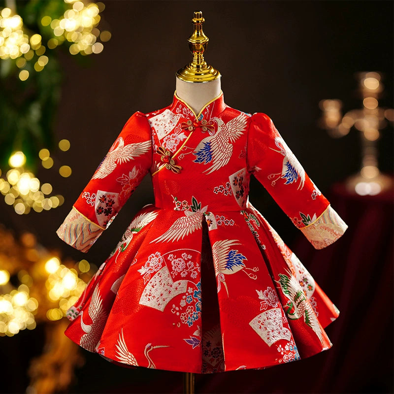 Girls Birthday Princess Dress Baby Cheongsam New Year Dress