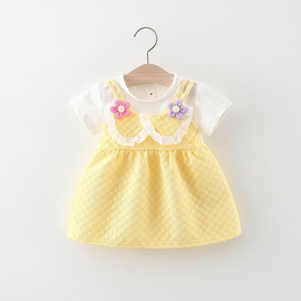 Summer Baby Girl Dress Girls Fake Two Piece Princess Dress