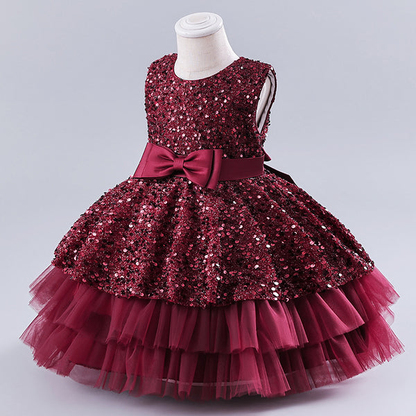 Cute Baby Girl Beauty Pageant Dress Toddler First Birthday Party Princess Dress