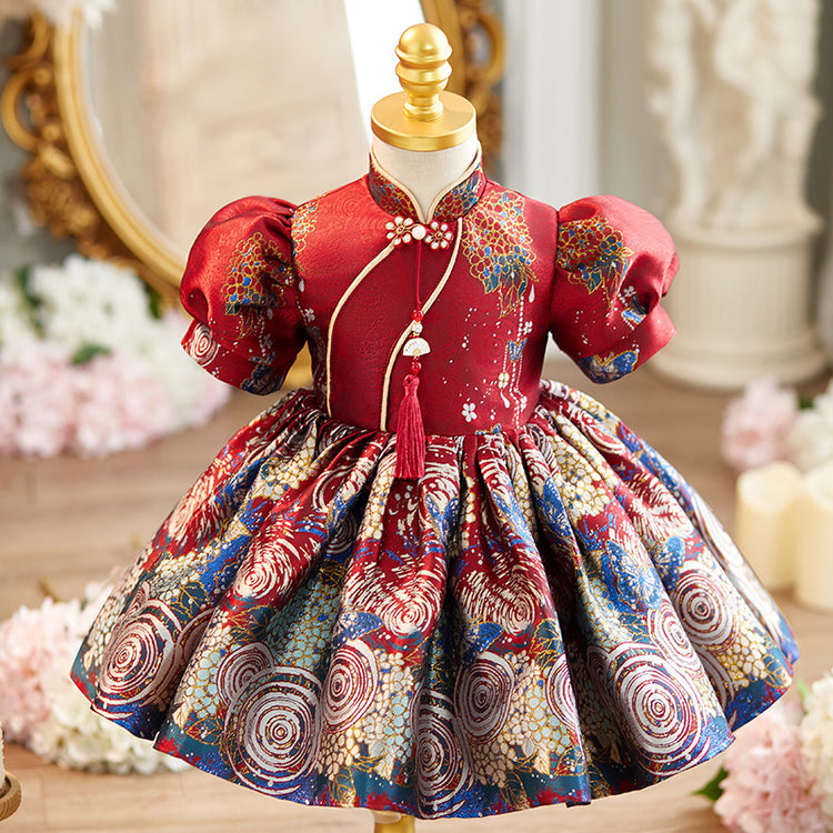 Children's Birthday Dress Girls Christmas Cheongsam Girls Holy Communion Princess Dress