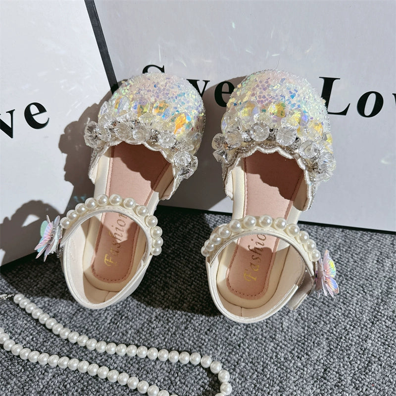 Girls Rhinestone Pendant Fantasy Princess Shoes