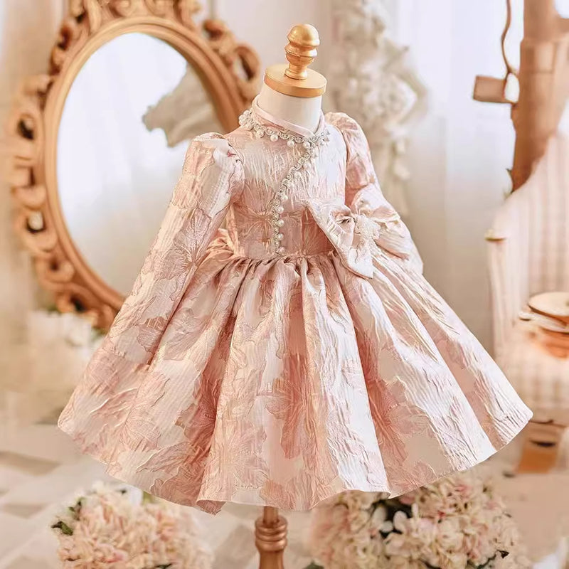 Cute Children's Long Sleeve Dress Baby Birthday Princess Dress