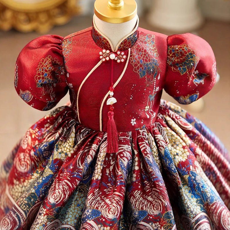 Children's Birthday Dress Girls Christmas Cheongsam Girls Holy Communion Princess Dress