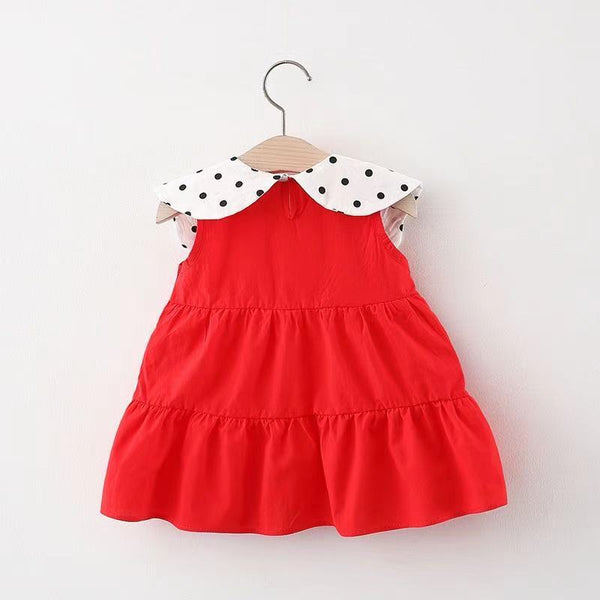 Baby Dress Cute Sleeveless Bow Polka Dot Dress