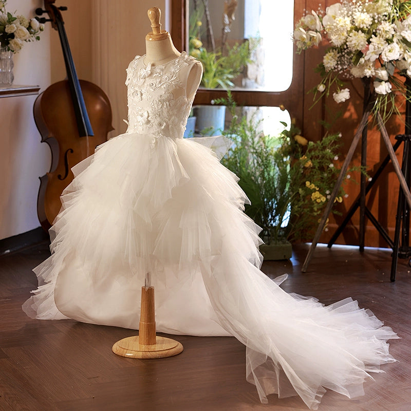 Flower Girl Wedding Dress Children's White Princess Dress
