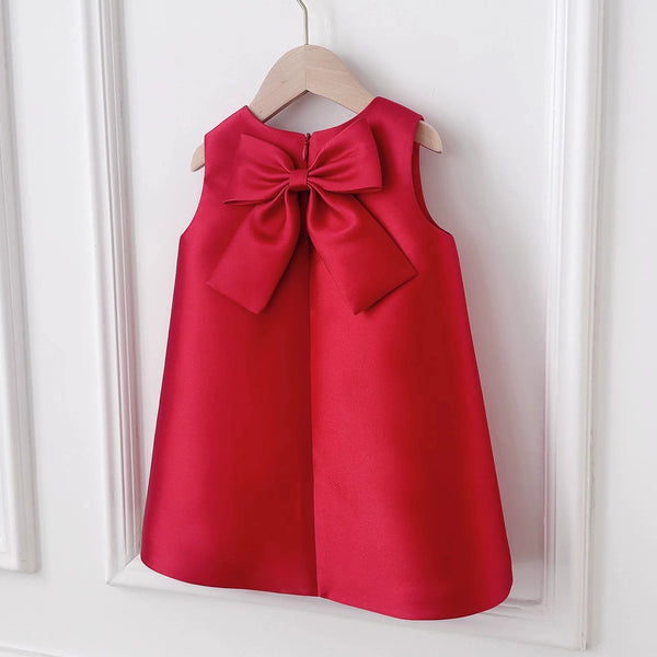 Girl Birthday Princess Dress Cute Girl Red Vest Dress