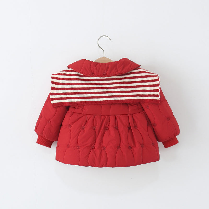 Girls Cute Winter Scarf Cotton Coat