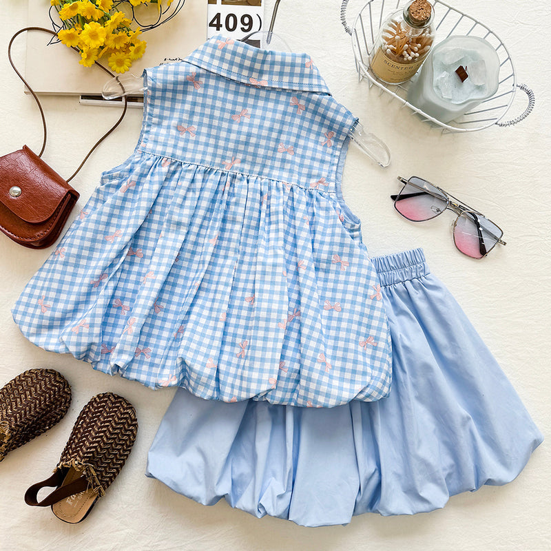 Girls Modest School Outfit Girls Summer Vacation Outfit Two-piece Set