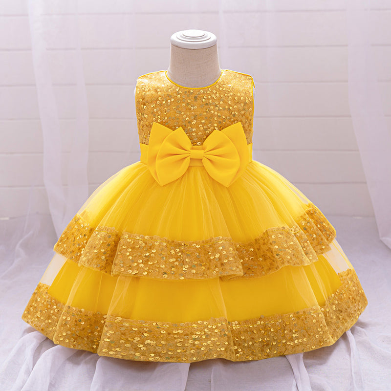 Children's Birthday Sequin Dress Girls Party Princess Dress