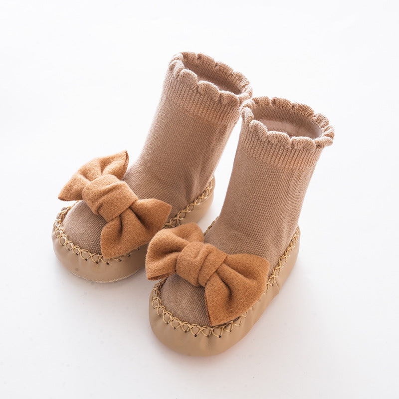 Baby Non-slip Mid-calf Bow Princess Shoes