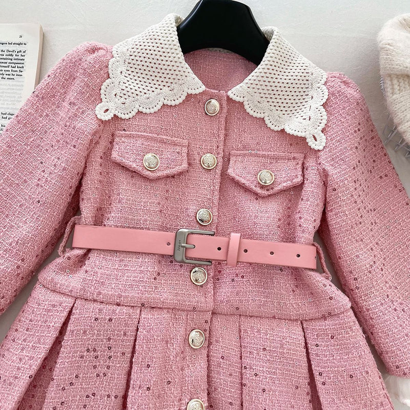 Girls' Winter Warm Sequined Coat