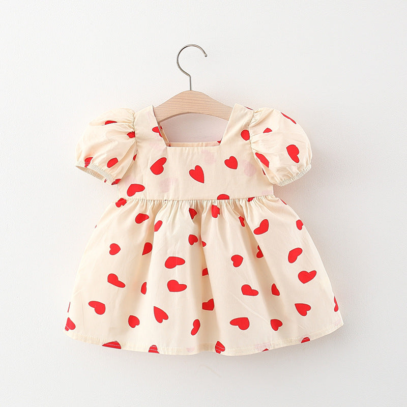 cute heart dress Cute Pink Homecoming Dresses Little Heart Printed Graduation Dress SD1 Viniodress