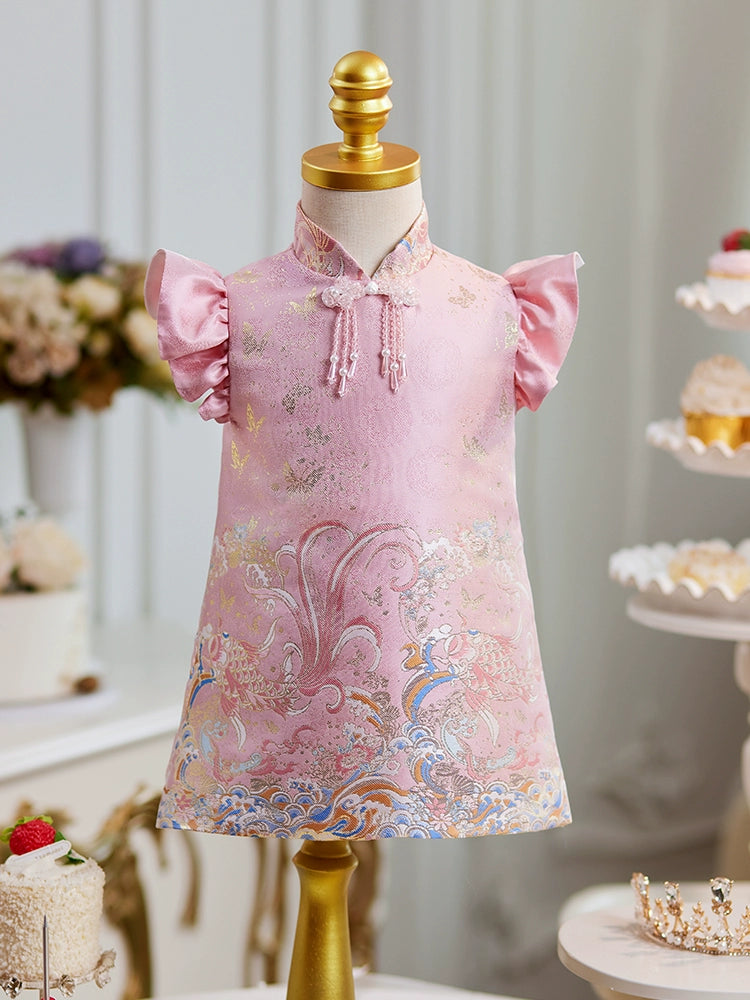 Baby Pink Birthday Princess Dress Girls Communion Dress