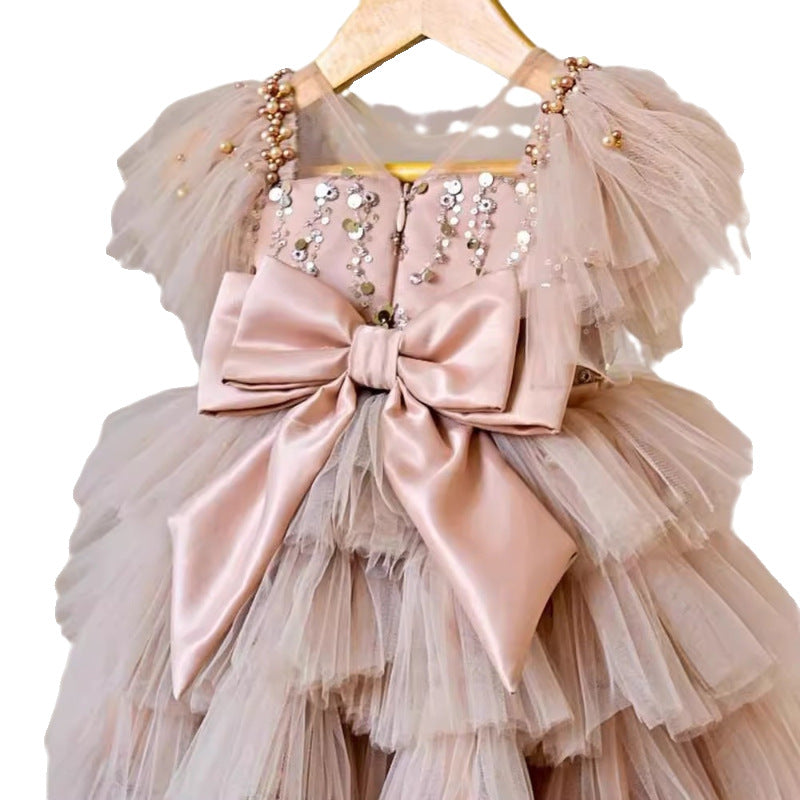 Cute  Baby Girl  Sequins Puffy Dress Toddler Birthday Pageant  Princess Dress