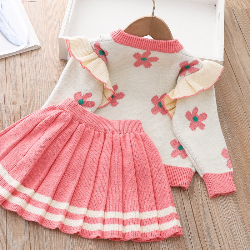 Cute Baby  Girl Printed Two Piece Dresses