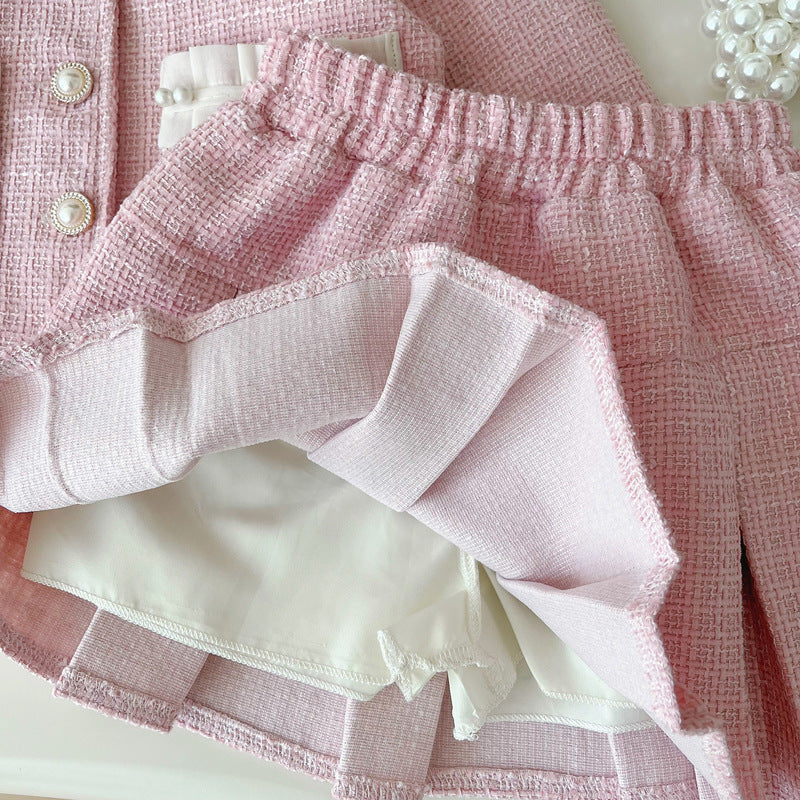 Girls' New Spring Princess Jacket and Skirt Two-piece Suit