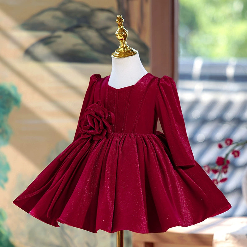 Elegant Baby Girl Dress Flower Girl Dress Red Christmas Dress