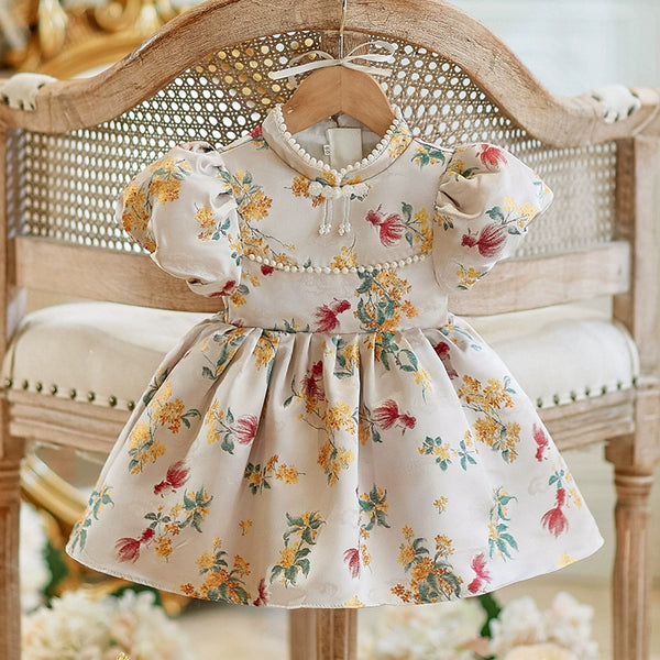 Girls' Birthday Dress Baby Communion Princess Dress Girls Puff Sleeve Dress