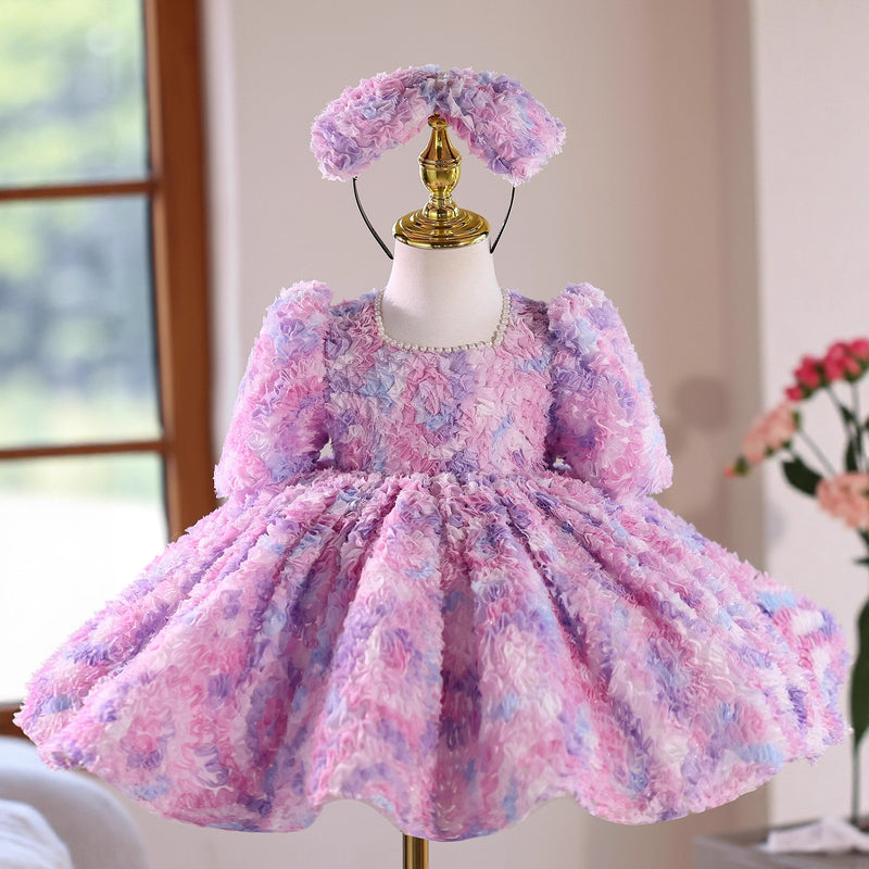 girly prom dresses Two Piece Pink Prom Dresses Multi-Layered Chiffon Cute Prom Dresses APD3199