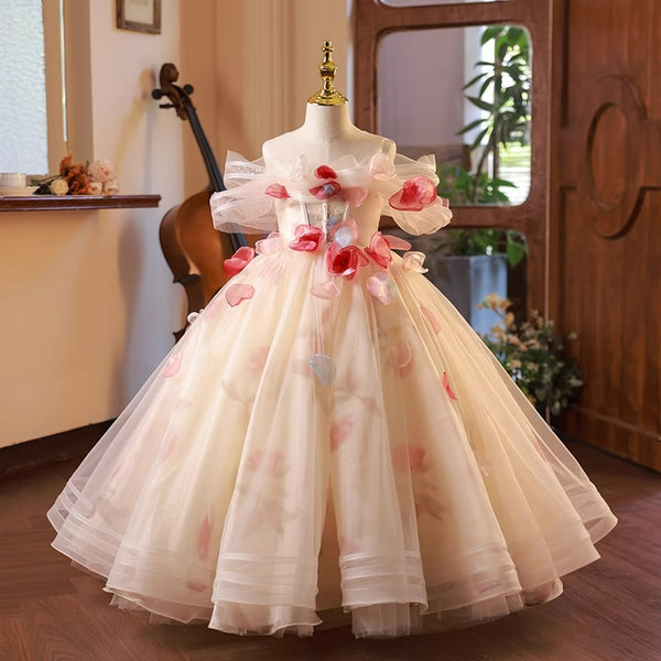 Elegant Baby Rose Flower Girl Dress Birthday Dresses Girls Beauty Pageant Dress