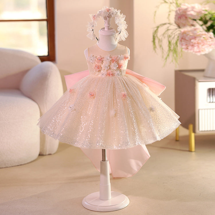 Girls Party Dress Children's Birthday Sequin Princess Dress