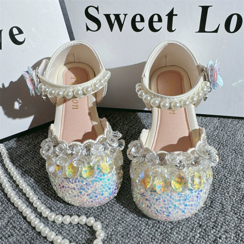 Girls Rhinestone Pendant Fantasy Princess Shoes