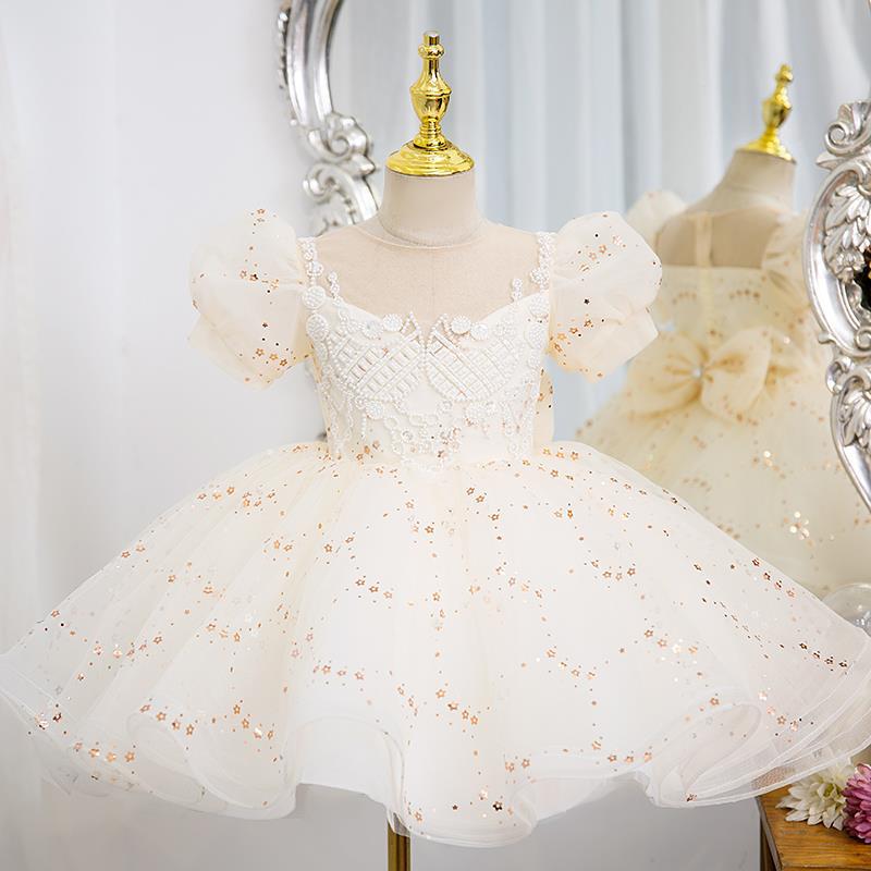 Baby Girl and Toddler Sequins Birthday Prom Dress Princess Dress