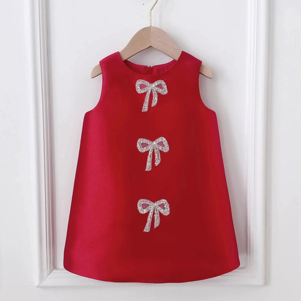 Girl Birthday Princess Dress Cute Girl Red Vest Dress