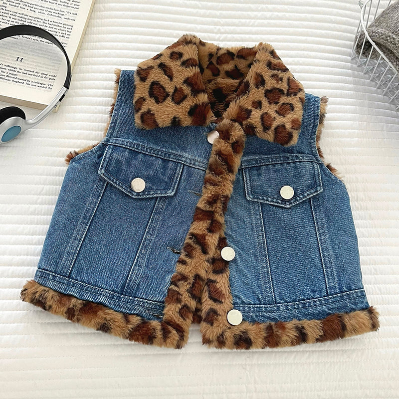 Girls' Cute Winter Denim Vest