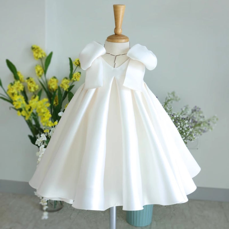 Girls Birthday White Dress Baby Communion Dress Flower Girl Wedding Princess Dress