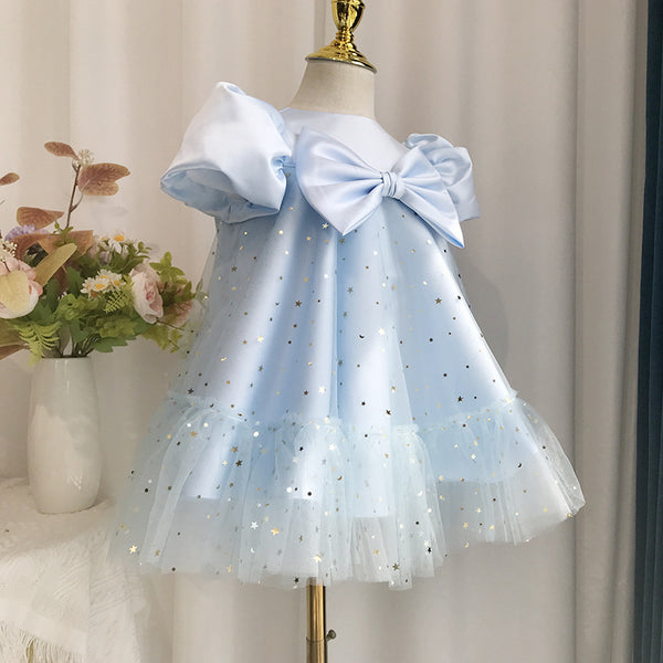 Elegant Baby Girls First Communion Sequin Princess Dress Toddler Birthday Dress
