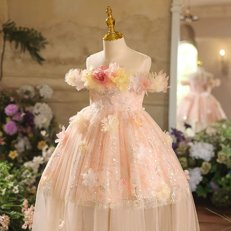 Cute Girl Birthday Princess Dress Flower Girl Wedding Dress