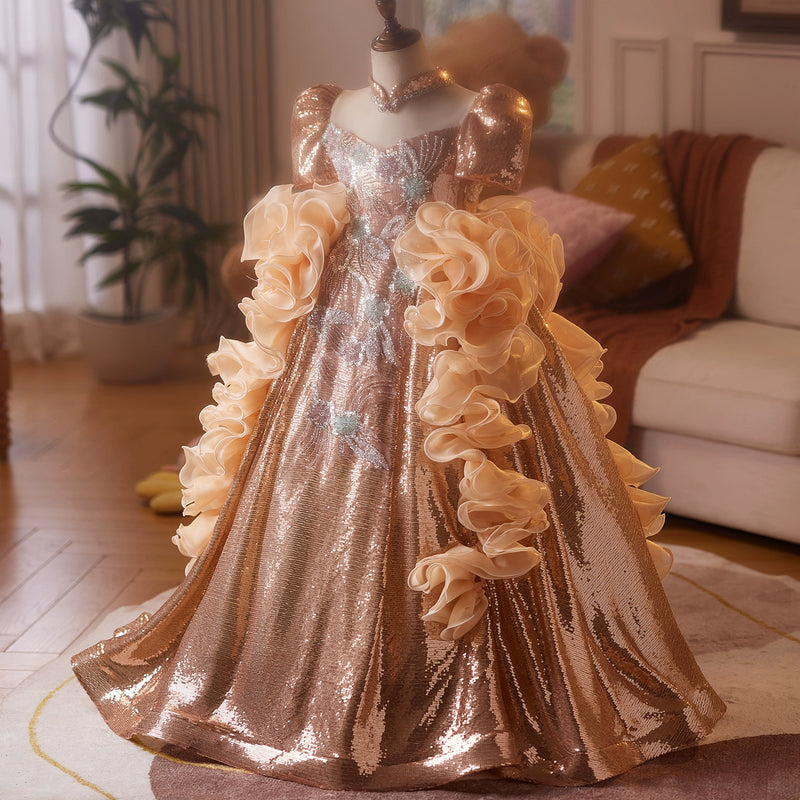Girls Prom Sequin Dress Children's Birthday Dress Girls Formal Princess Dress