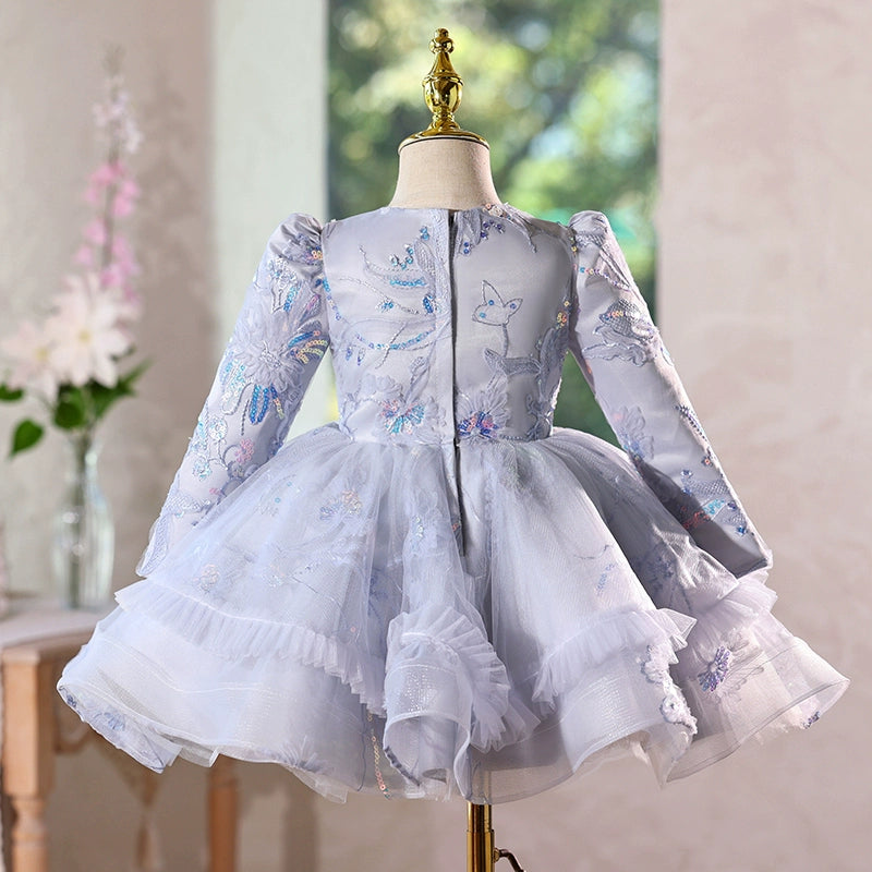 Baby Birthday Dress Children's Puffy Princess Dress Flower Girl Wedding Dress