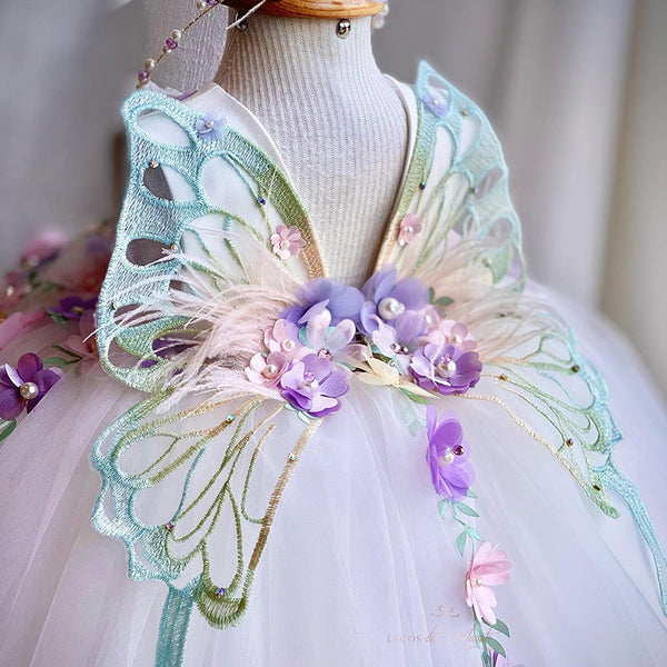 Cute Girls Christmas Dress Little Girl's Butterfly Birthday Princess Dresses