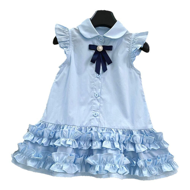 Girls Summer New Bow Lace Princess Dress