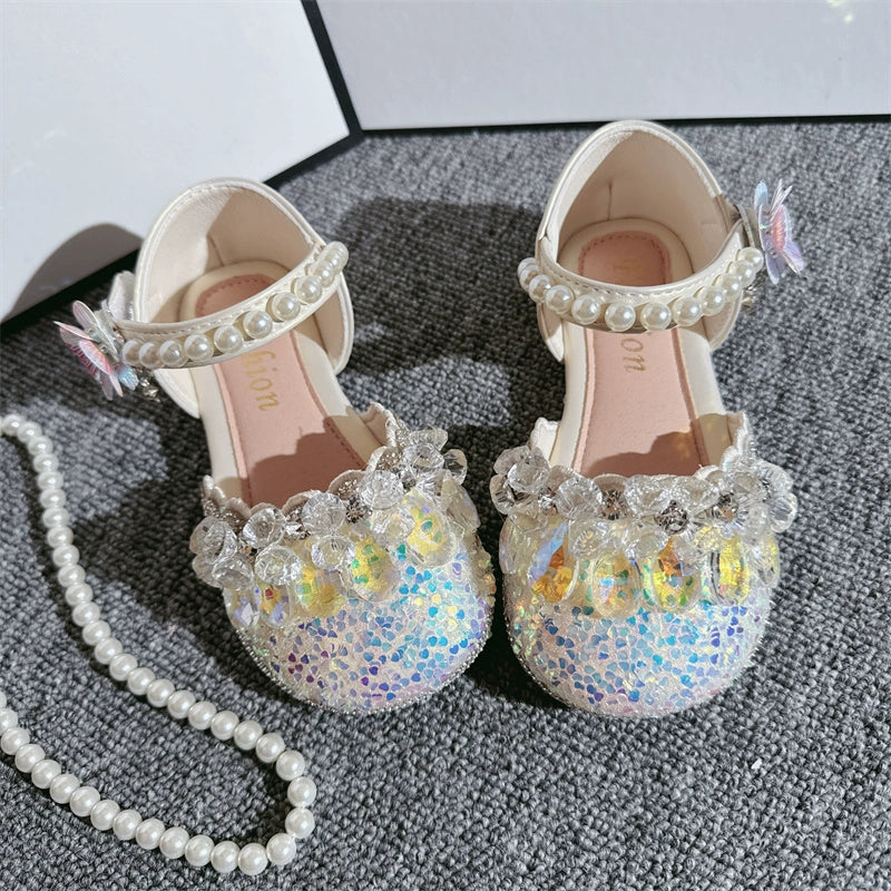 Girls Rhinestone Pendant Fantasy Princess Shoes