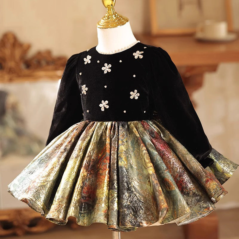 Girls Birthday Dress Winter Children's Puffy Princess Dress Girls Birthday Dress Winter Children's Puffy Princess Dress